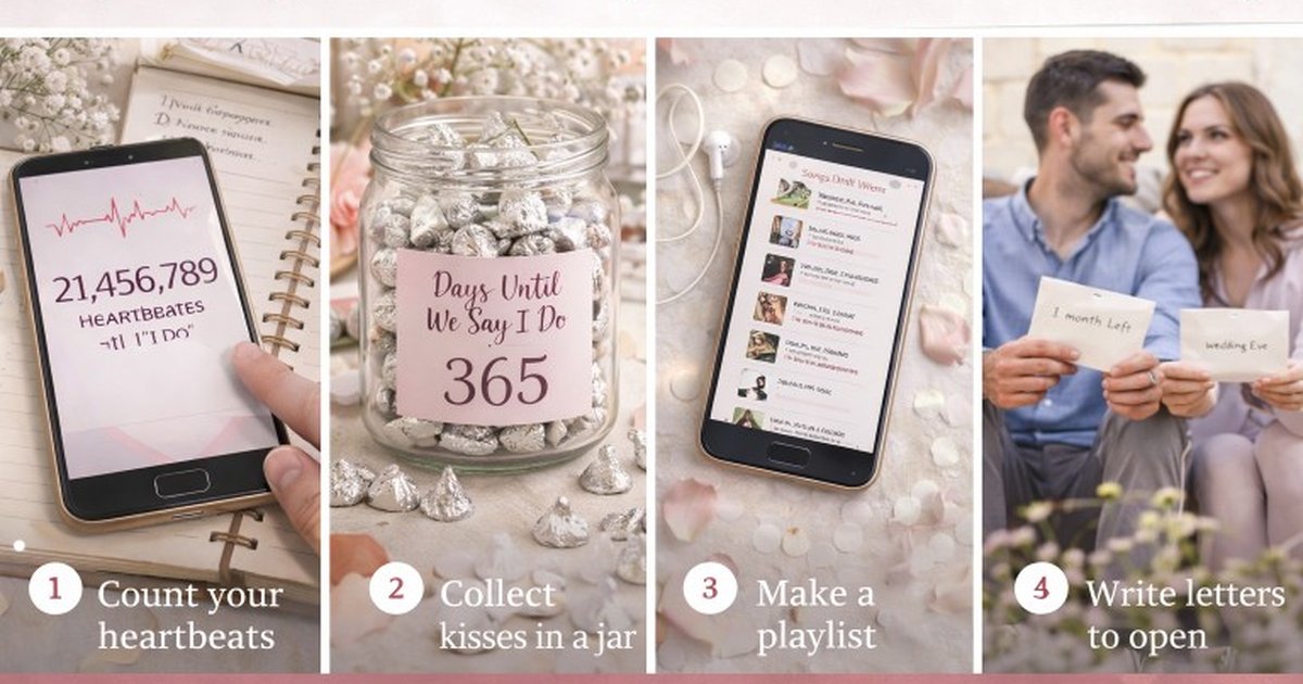 Creative wedding countdown ideas illustration