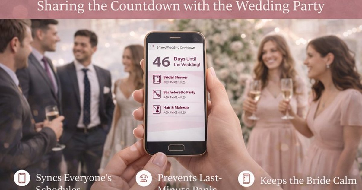 Sharing a wedding countdown with the wedding party