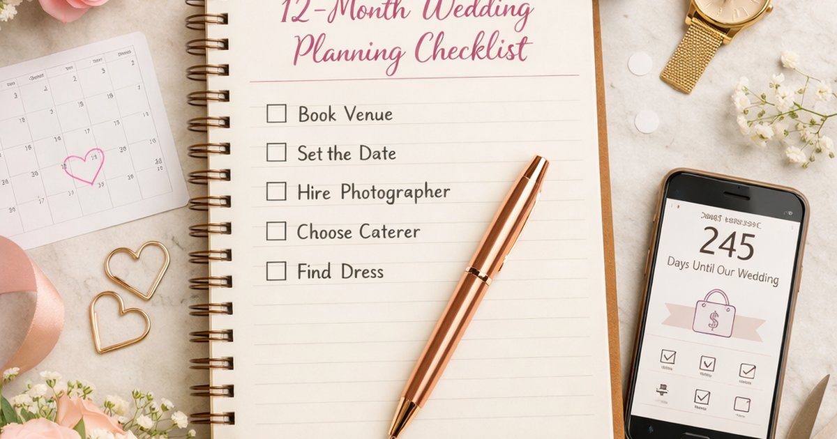 A 12-month wedding planning checklist