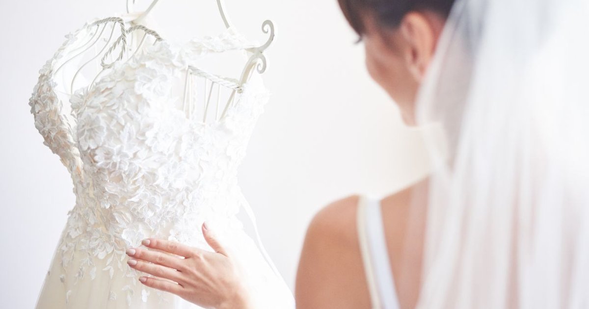 A bride wearing a wedding dress